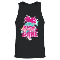 Trolls Shine with Pink Poppy Unisex Tank Top - Black – 2