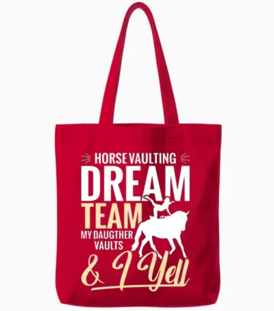 Horse Vaulting Dad Papa Horse Gymnastics Horse Tote Bags - Red