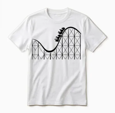 Roller Coaster Cars on the Tracks at a Adventure Unisex T-Shirt - White