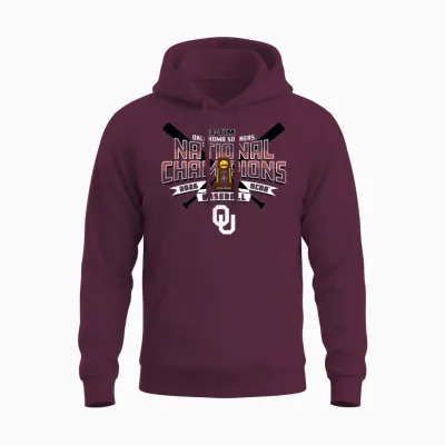 Oklahoma Sooners National Champs 2026 Baseball Cws Trophy Unisex Hoodie - Maroon