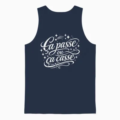 Men's Original Funny Humour Gift ça Passou ça Cassse Unisex Tank Top - Navy