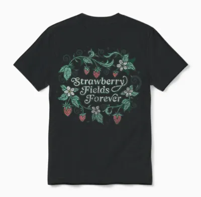 Die Beatles - Strawberry Fields Forever Unisex T-Shirt - Black