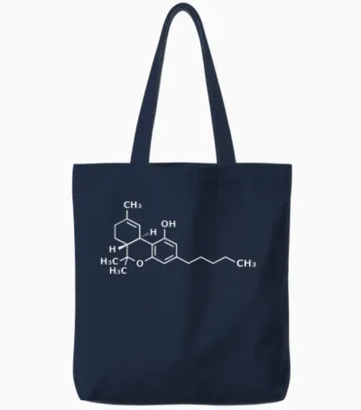 Thc Strukturformel Medizin Cannabis Marihuana Cbd Hanfsamen Tote Bags - Navy