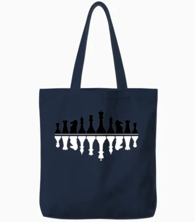 Chess Checkmate Brain Chess Tote Bags - Navy