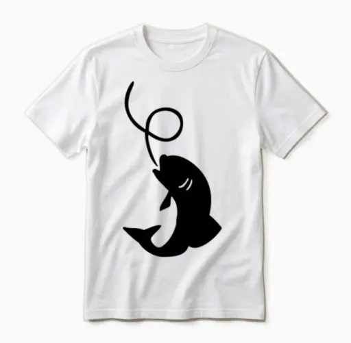 Fish Fishing Unisex T-Shirt in White