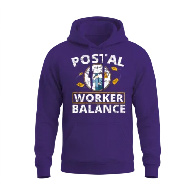 Postal Worker Balance Mailman Delivery Mail Escort Unisex Hoodie - Purple