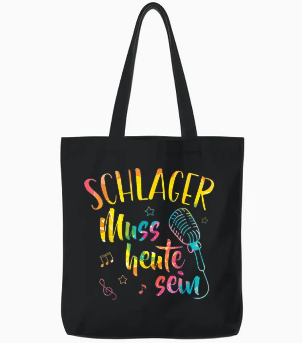 Schlager Muss Heute Sein Gute Laune Music Schlagerparty Tote Bags in Black