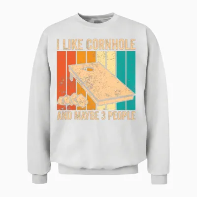 Funny Cornhole Retro Unisex Sweatshirt - White