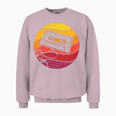 Cassette Retro Style Vintage Unisex Sweatshirt - Light Pink