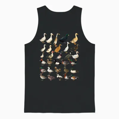 Tableau D'identification Des Espèces Et Races De Canards Manche Longue Unisex Tank Top - Black