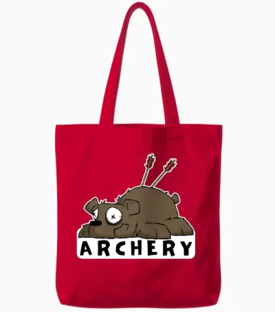 Funny Archery Sticker and Shirt Kilboe Comic Tote Bags - Red