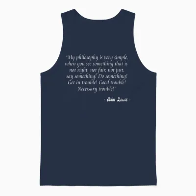John Lewis - Good Trouble - Necessary Trouble Unisex Tank Top - Navy