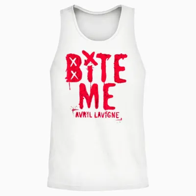 Offizielles Avril Lavigne Red Bite Me Unisex Tank Top - White