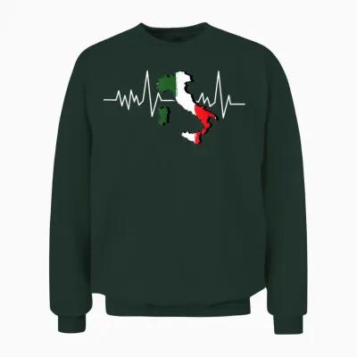Italie Carte De Drapeau Italien Rythme Unisex Sweatshirt - Forest