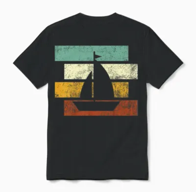 Sailing Retro Unisex T-Shirt - Black