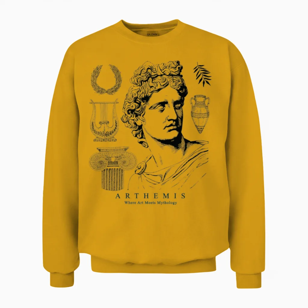Greek Gods Aesthetic Art - Christian & Faith Unisex Sweatshirt in Gold