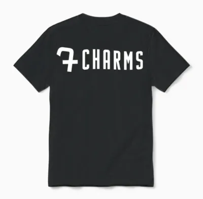 7charms Logo Mono White Unisex T-Shirt - Black