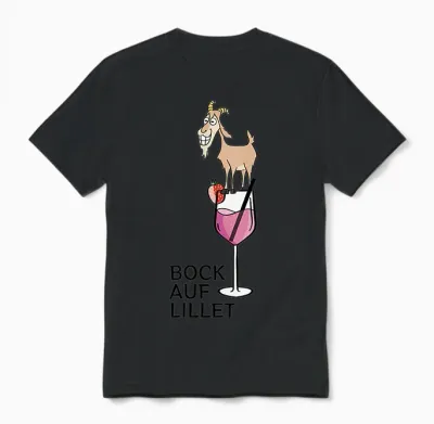 Bock Auf Lillet Fan Summer Cocktail Party Lillet Wildberry T-Shirt, White Unisex T-Shirt - Black