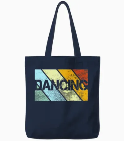 Dancing Retro Tote Bags - Navy