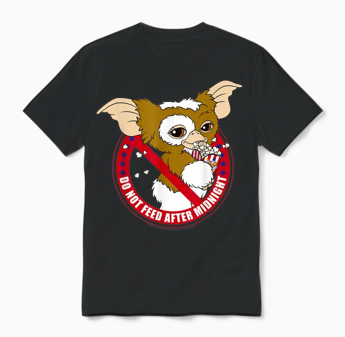 Gremlins Gizmo Do Not Feed After Midnight T-Shirt Small Unisex T-Shirt in Black