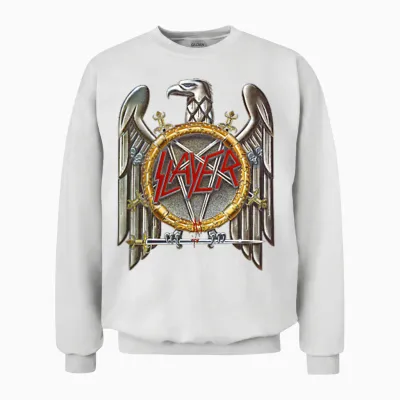 Slayer - Eagle Small Logo White Unisex Sweatshirt - White