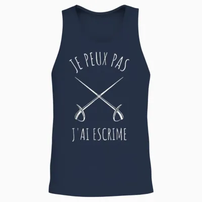 Je Peux Pas J'ai Fencing Game Gift T-Shirt, Black, S Unisex Tank Top - Navy