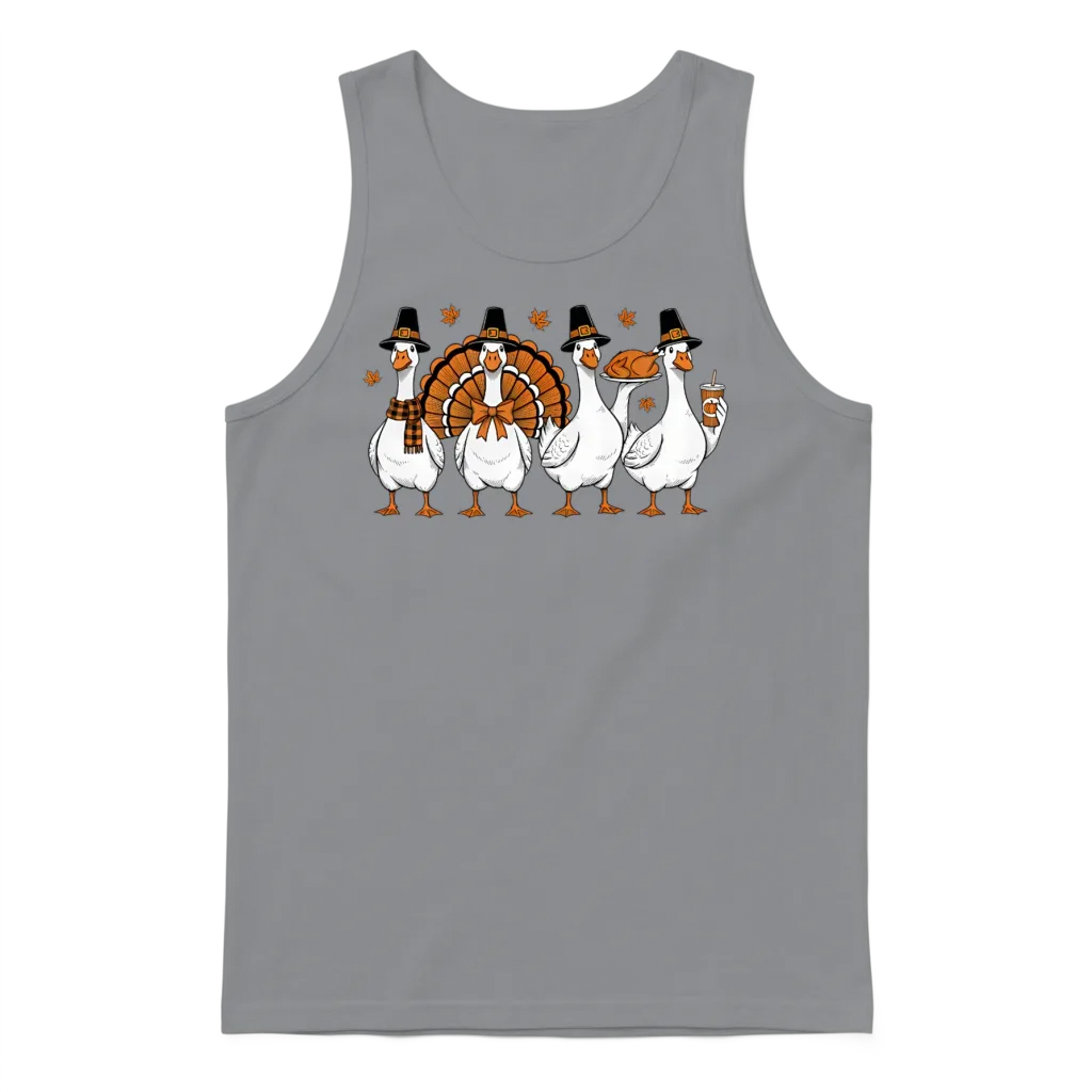 Funny Goose Squad Thanksgiving Friendsgiving Unisex Tank Top - Sport Grey