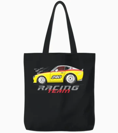 Racing Yellow Tote Bags - Black