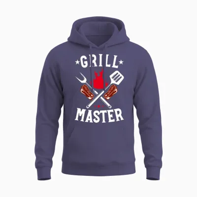Grill Master Retro Vintage Unisex Hoodie - Heather Sport Dark Navy