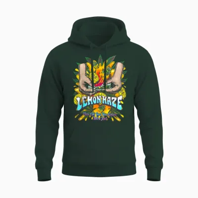 Lemon Haze Cannabis Marihuana Unisex Hoodie - Forest