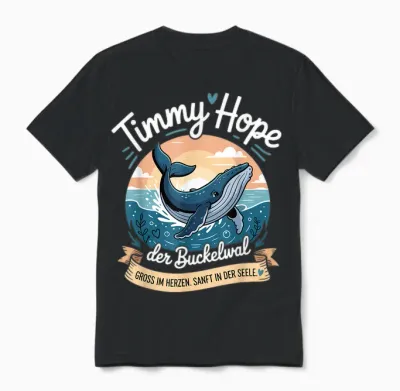Timmy Hope Buckelwal Wal Meer Ozean Natur Design Unisex T-Shirt - Black