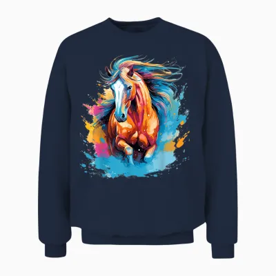 Pferd Reiten Dressur Springen Reiterhof Unisex Sweatshirt - Navy