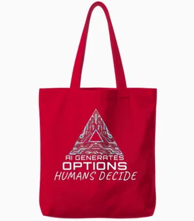 Circuitry Ai Generates Options Humans Decide Tote Bags - Red