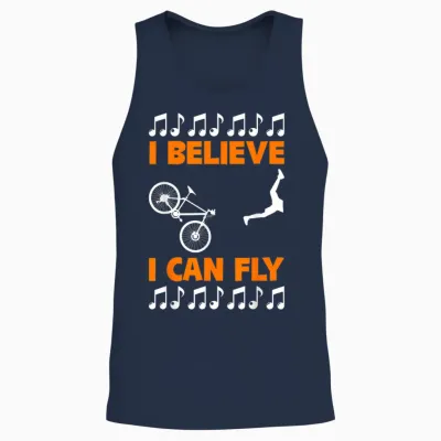 Bike & Accident | Funny Fall Bike | I Believe I Can Fly Unisex Tank Top - Navy