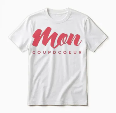Moncoupdcoeur Red Retro Unisex T-Shirt - White