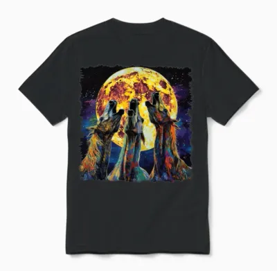 Appaloosa Horse Howling Moon Unisex T-Shirt - Black