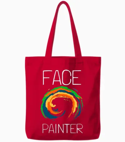 Face Painter and Face Painting Tote Bags - Red