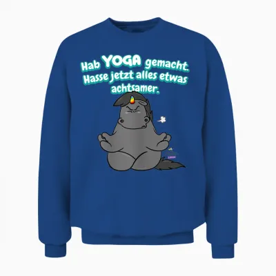 Pummeleinhorn -Yoga Grummeleinhorn Witzig Unisex Sweatshirt - Royal