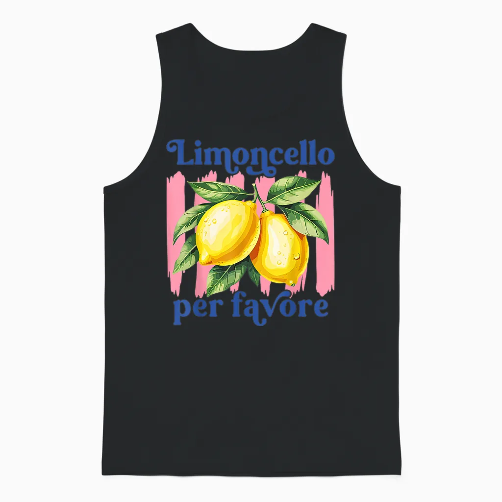 Italienischer Limoncello per Favore Zitrone Amalfiküste Zitrusfrüchte Unisex Tank Top in Black