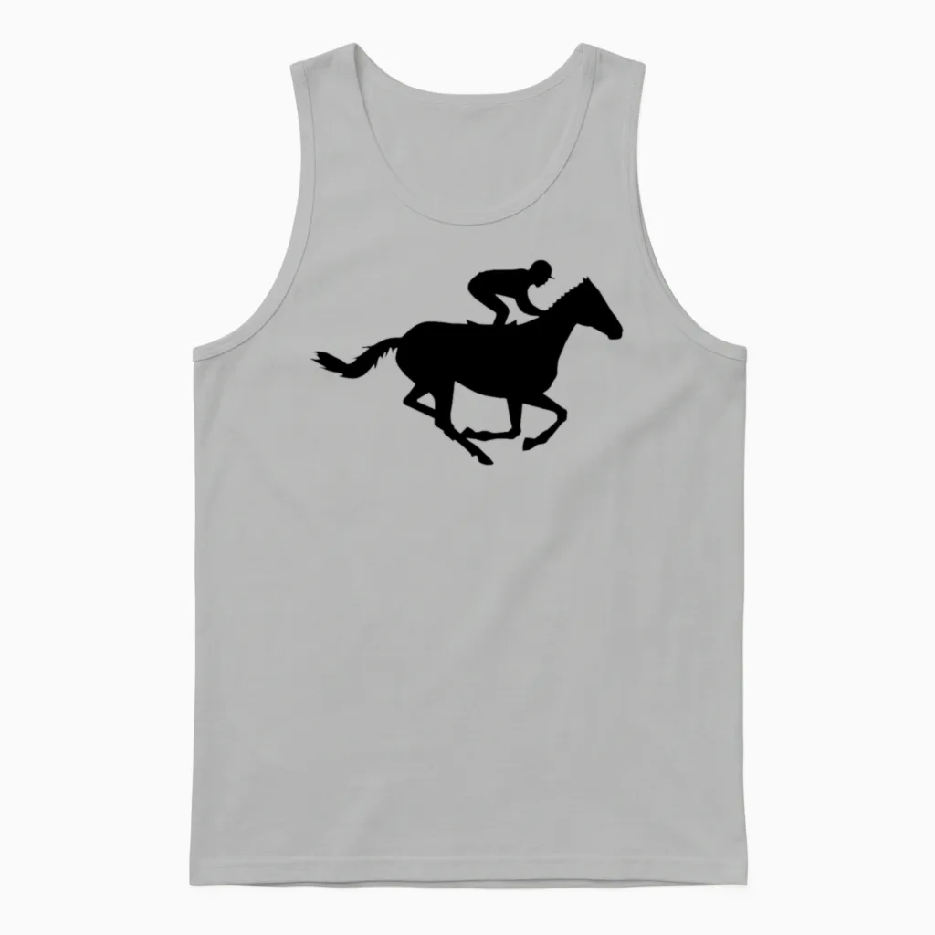 Running Horse - Lovers Unisex Tank Top in Ash