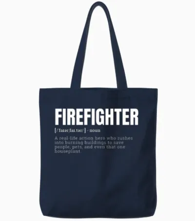 Funny Firefighter Definition and Funny Saying Occu Tote Bags - Navy