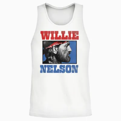 Official Willie Nelson Bandana Unisex Tank Top - White