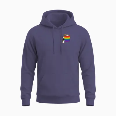 Lustiges Pocket Rainbow Cat Pride Queer Gay Csd Party Lgbtq Unisex Hoodie - Heather Sport Dark Navy