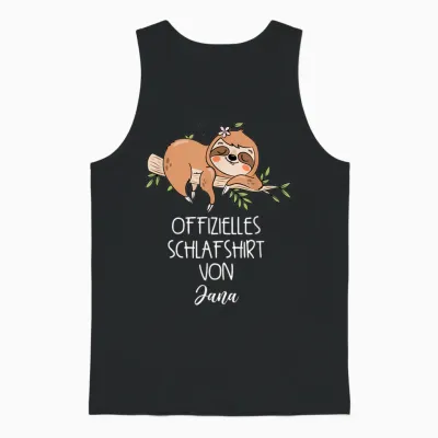 Offizielles Schlafshirt Von Jana Nachthemd Faultier Unisex Tank Top - Black