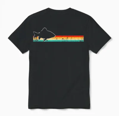 Fish Retro Unisex T-Shirt - Black