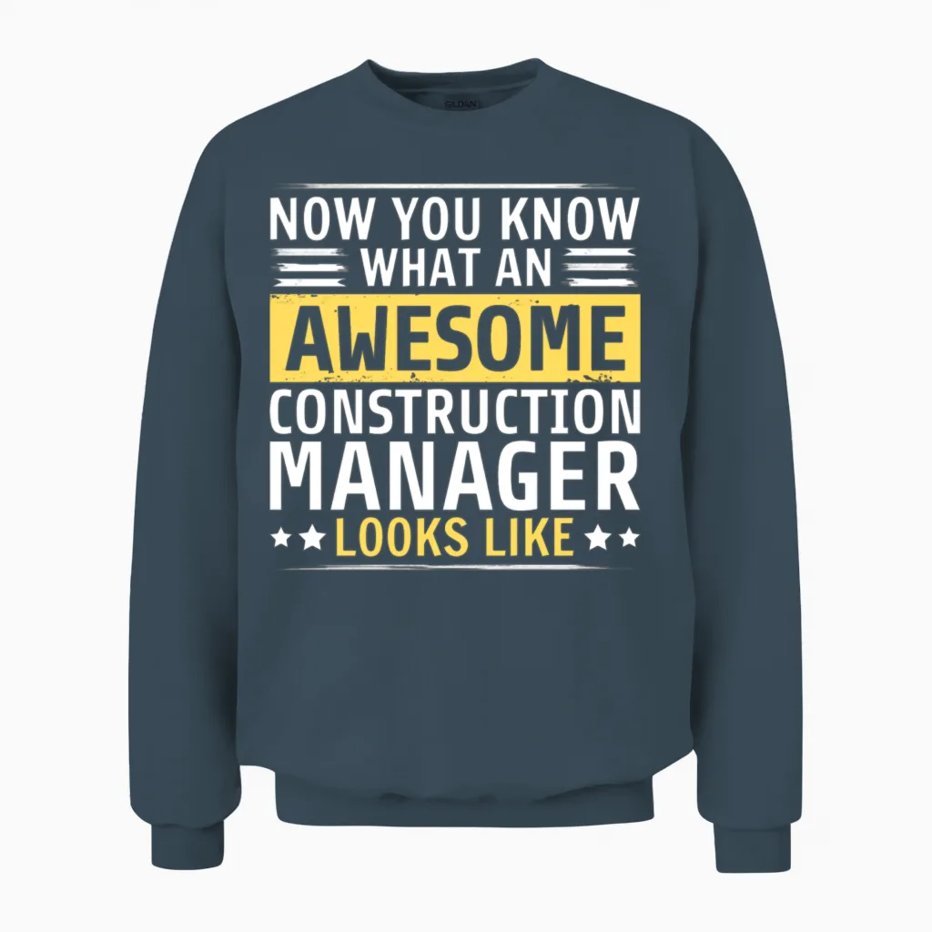 Funny Construction Manager Unisex Sweatshirt in Dark Heather
