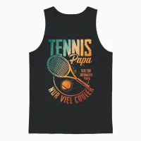 Tennis Papa Nur Cooler Vater Tennisspieler Vatertag Unisex Tank Top in Black - 1