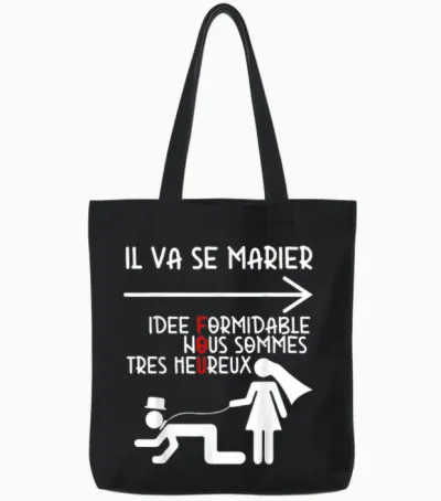 Evg Humour Mariage - Il Va Se Marier, Idée Formidable Tote Bags - Black