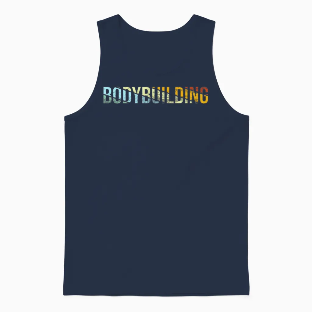 Body Building Retro Unisex Tank Top in Navy