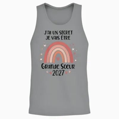 Enfant Future Grande Soeur 2027 Je Vais Etre Grande Soeur Unisex Tank Top - Sport Grey